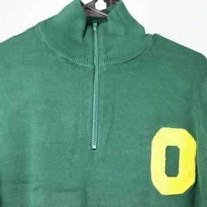 Sweaters - Oregon Ducks Men's Quarter Zip Sweater (Green) Sweaters - Oregon Ducks Men's Quarter Zip Sweater (Green)